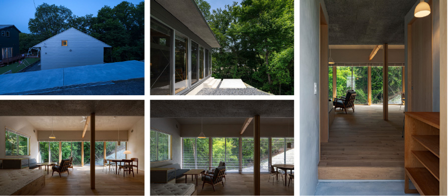 傾斜地の小さな平屋